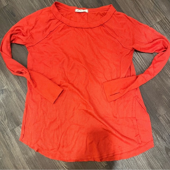 Free People Orange Soft Thermal Top - Picture 1 of 6